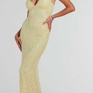 Windsor Elegant Yellow Sequin Gown